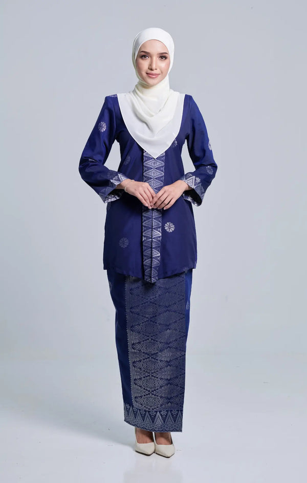 Seroja Kebaya | Royal Blue Silver